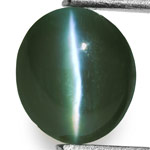 0.72-Carat Dark Green Alexandrite Cat's Eye (40% Color-Change)