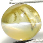 2.08-Carat Yellowish Green Chrysoberyl Cat's Eye from Ceylon