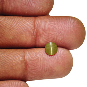 0.97-Carat Deep Olive Green Chrysoberyl Cat's Eye - Click Image to Close