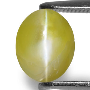 1.92-Carat Lemon Yellow Chrysoberyl Cat's Eye - Click Image to Close