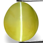 6.21-Carat Eye-Clean Greenish Yellow Chrysoberyl Cat's Eye