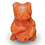 5.03-Carat Sculpture of Bear (Carved from Japanese Coral)