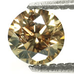 0.64-Carat Round Brilliant-Cut Champagne Diamond