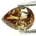 0.50-Carat Pear-Shaped Greenish Golden Brown Diamond