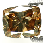 0.49-Carat Greenish Champagne Cushion-Cut Diamond from Africa