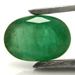 14.57-Carat Intense Green Oval-Cut Zambian Emerald (Untreated)