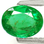 0.68-Carat Lustrous Leaf Green Oval-Cut Emerald from Zambia