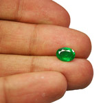 1.30-Carat Lustrous Deep Green Oval-Cut Zambian Emerald