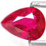 0.88-Carat Sparkling Pear-Shaped Unheated Burmese Ruby (IGI)