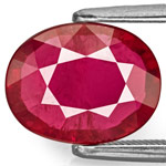 3.42-Carat Deep Magenta Red Unheated Oval-Cut Ruby