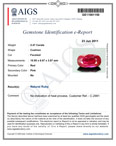 2.47-Carat AIGS-Certified Unheated Blood Red Mozambique Ruby