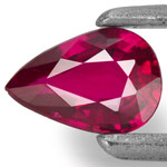 0.37-Carat Unheated Pear-Shaped Deep Red Ruby