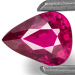 0.44-Carat Lustrous Deep Pinkish Red Pear-Shaped Ruby