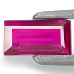 0.56-Carat Purplish Red Baguette-Cut Unheated Mozambique Ruby