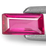 0.34-Carat Vivid Pinkish Red Eye-Clean Baguette-Cut Ruby