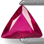 0.34-Carat Deep Pinkish Red Eye-Clean Trilliant-Cut Ruby