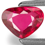 0.41-Carat Dark Pinkish Red Heart-Shaped Ruby from Mozambique
