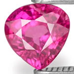 0.65-Carat Vivid Pinkish Red Eye-Clean Heart Shaped Ruby