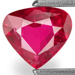 0.50-Carat Heart-Shaped Pinkish Red Ruby from Mozambique