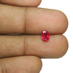 0.77-Carat Intense Pinkish Red Oval-Cut Burmese Ruby