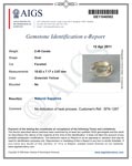 2.49-Carat AIGS-Certified Unheated Brownish Olive Green Sapphire