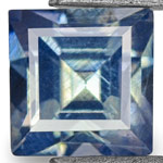 0.67-Carat Velvety Greenish Blue Square Eye-Clean Sapphire