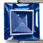 0.38-Carat Square 4mm Intense Blue Sapphire from Madagascar