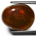 5.86-Carat Mexican Fire Agate with Golden Brown Bubbles