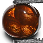 5.52-Carat Mexican Fire Agate with Orangy Brown Swirls