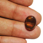 7.98-Carat Oval Fire Agate with Greenish Orange Flashes