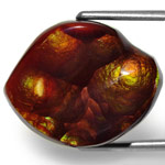 11.49-Carat Coffee Brown Fire Agate with Multi\-Color Flashes
