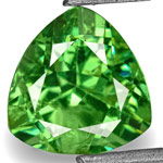1.22-Carat Trilliant-Cut Neon Green Demantoid Garnet
