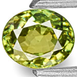 0.65-Carat VVS-Clarity Vivid Yellowish Green Demantoid Garnet