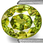 0.73-Carat Bright Yellowish Green Demantoid Garnet from Namibia