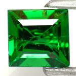 0.90-Carat Dark Green Square-Cut Green Garnet (Tsavorite)