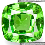0.73-Carat Eye-Clean Bright Green Cushion-Cut Tsavorite 0.73-Carat Eye-Clean Bright Green Cushion-Cut Tsavorite