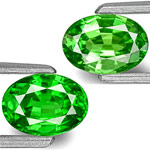 1.87-Carat Pair of 7x5mm Vivid Neon Green Tsavorite Garnets 1.87-Carat Pair of 7x5mm Vivid Neon Green Tsavorite Garnets
