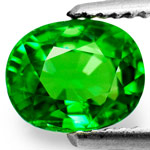 0.91-Carat Dazzling Oval-Cut Deep Green Tsavorite Garnet