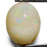 3.55-Carat Oval-Cut Yellowish White Opal from Australia