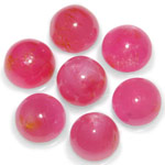 15.47-Carat 7-pc Lot of Round 7mm Cabochon-Cut Rubies