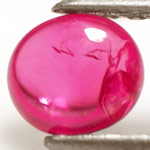 0.65-Carat Dark Pink Transparent Burmese Cabochon Ruby