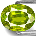 2.66-Carat Eye-Clean Intense Green Oval-Cut Sphene Titanite