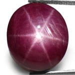 11.65-Carat Purplish Red Star Ruby from South India