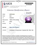 22.59-Carat Attractive Violet Star Sapphire from India (AIGS)