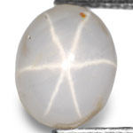 2.45-Carat Milky White 6-Ray Star Sapphire from Sri Lanka