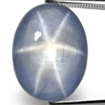 13.40-Carat Transparent Sky Blue Star Sapphire with Sharp Star