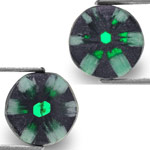 1.60-Carat Pair of Deep Velvet Green Colombian Trapiche Emeralds