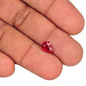 2.01-Carat Deep Pinkish Red Unheated Pear-Shaped Ruby (GRS) - Click Image to Close