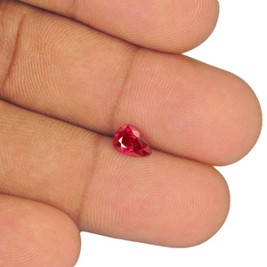 0.97-Carat Unheated Pear-Shaped Vivid Red Ruby from Mozambique - Click Image to Close