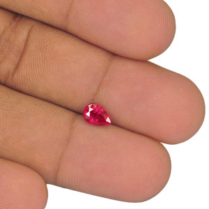 0.97-Carat Vivid Pinkish Red Pear-Shaped Ruby (Unheated) - Click Image to Close